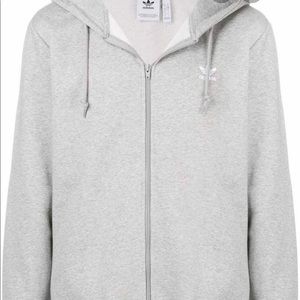 GRAY ADIDAS FULL ZIP HOODIE